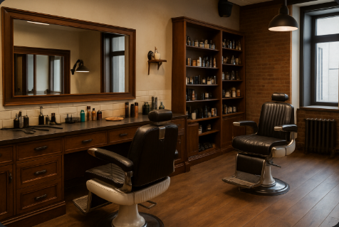 Barber at work